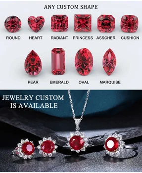 Zhanhaoジュエリーオーバルカットレッドコランダム9.0モース硬度ラボ