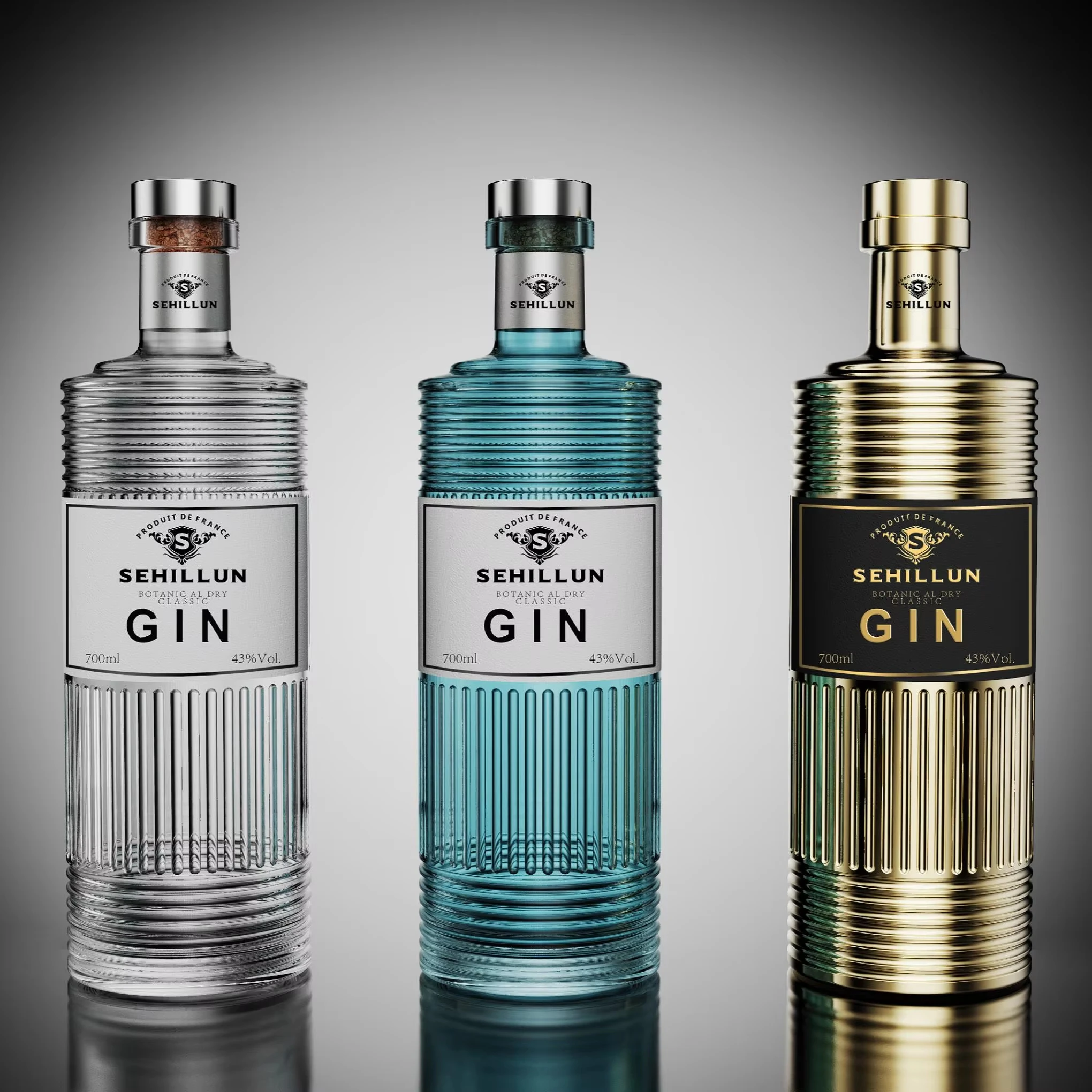 750ml glass liquor bottles oem custom logo high quality gin spirits bottle comes with custom box