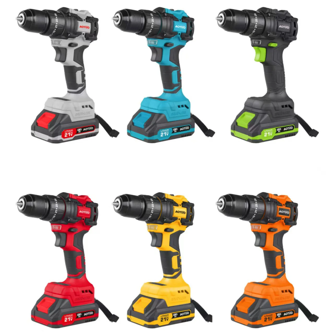 Cross-Border Multifunctional Brushless Cordless Drill Reversible Two-Speed Three-Claw Chuck Lithium Battery Power Tool Set