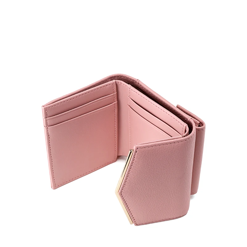 Lady Envelope Shape RFID Blocking Mini Wallet PU Leather Short Wallet for Women Girls