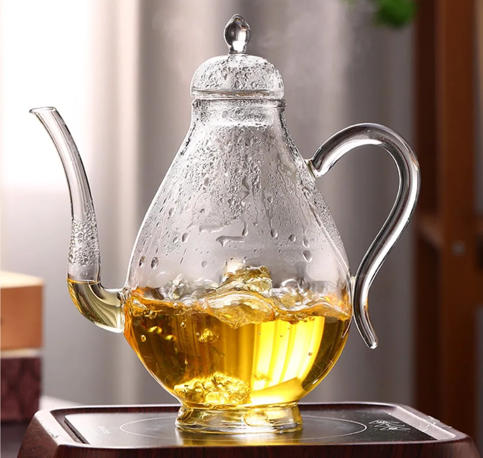 2024 Clear High Borosilicate Glass Green Tea Tea Teapot With Filter ...