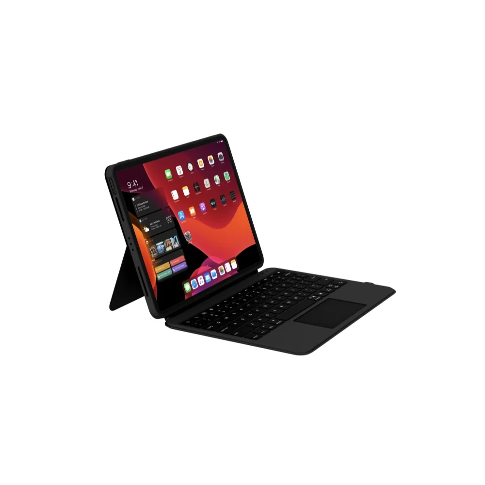 Étui avec clavier magique sans fil détachable en cuir PU personnalisé Laudtec, support mode portrait et paysage pour iPad 11pro 2024 (M4)/2025 (M5)