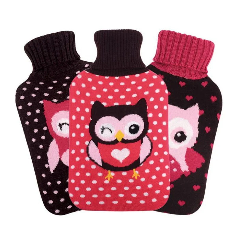 Cute 2L Rubber Knitted Cover Hot Water Bottle