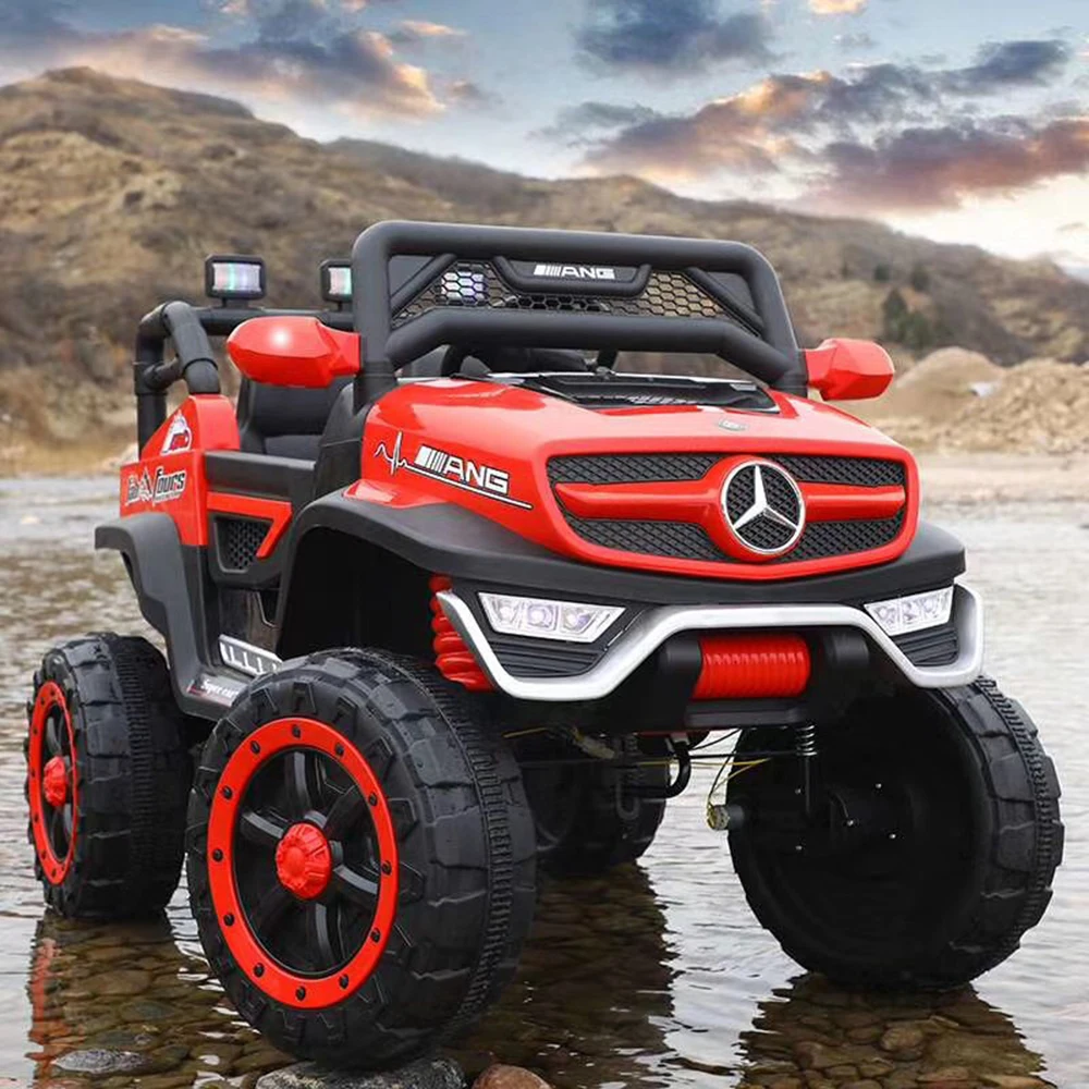 Scale-Model Realistic Children's Electric Ride-On Four-Wheel Off-Road Metal Car with Remote Control Rocking Function Toy