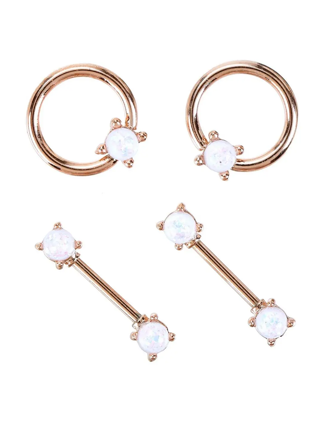 Acrylic Opal Nipple Barbell Ring Stainless Steel Nipple Piercing Body