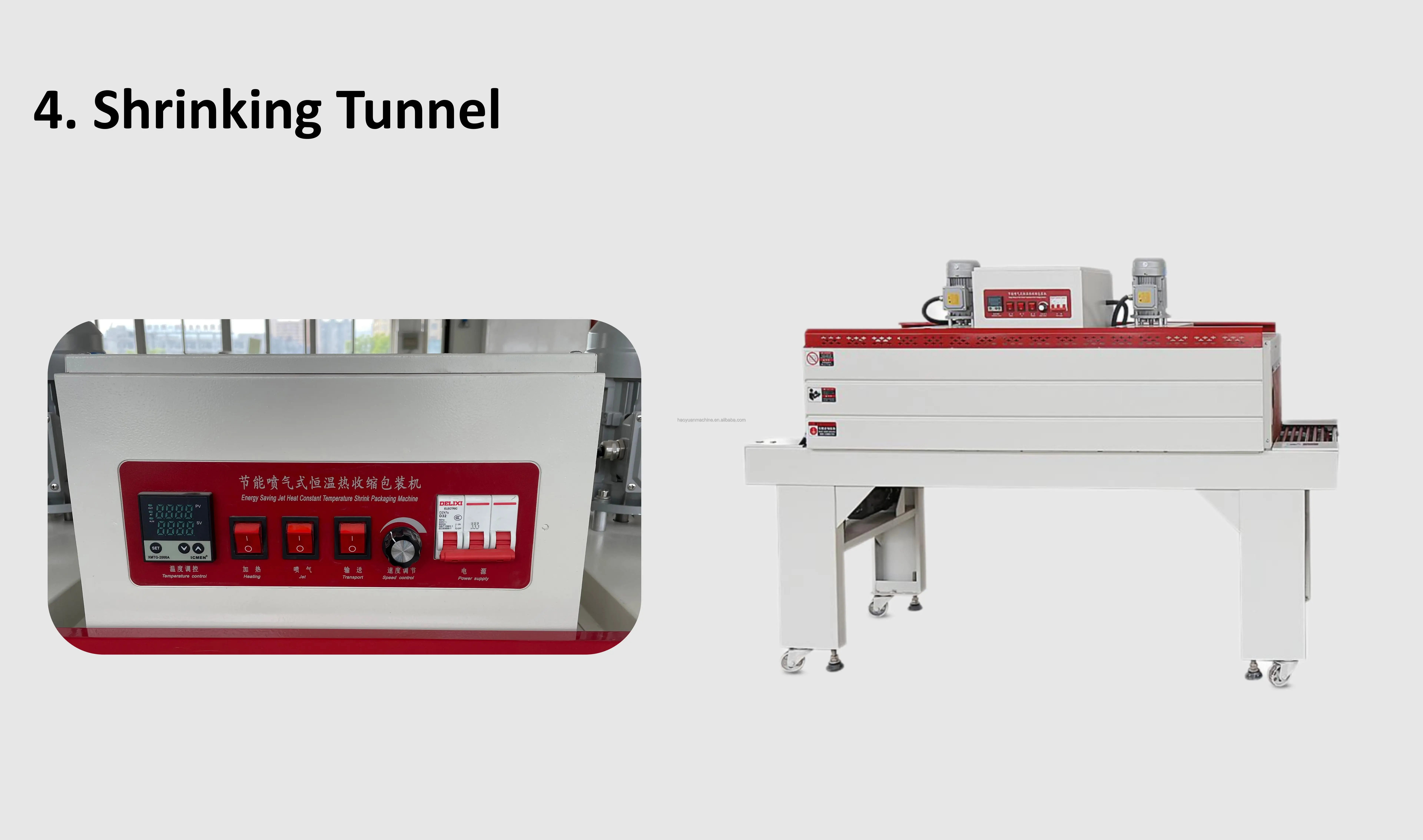 Haoyuan Automatic L-Type Shrink Wrap Machine High Quality for Food Chemical Beverage Packaging for Retail Motor Core Components details