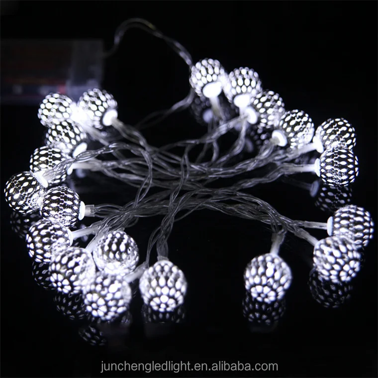 Christmas Tree Decoration Globe String Light Metal Ball Led Fairy Light Decorative Lamp for Bedroom Garden Party Wedding