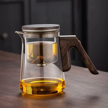 Elegant Classic Design Top Pot Tea Maker New Magnetic Full Glass Liner Household One-Click Filter for Water Separation Teapot