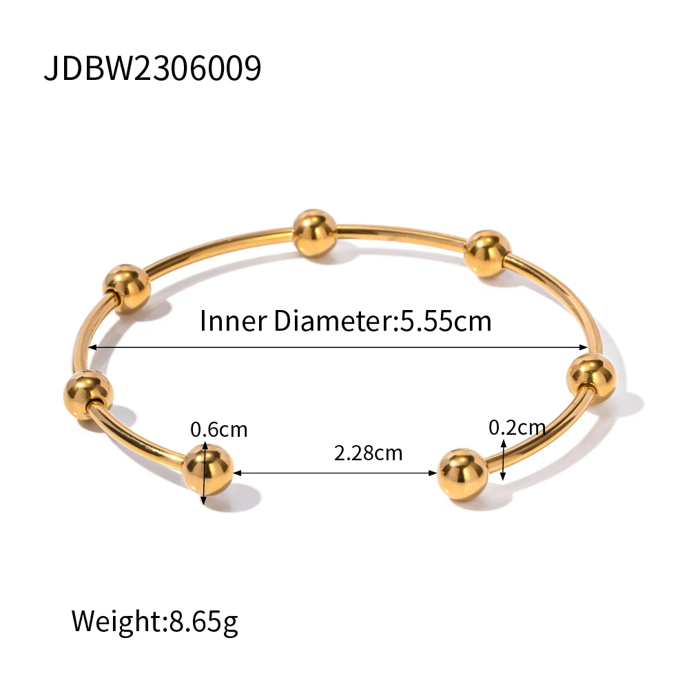 1pc 18K Platinum Plated Stainless Steel Open Bracelet