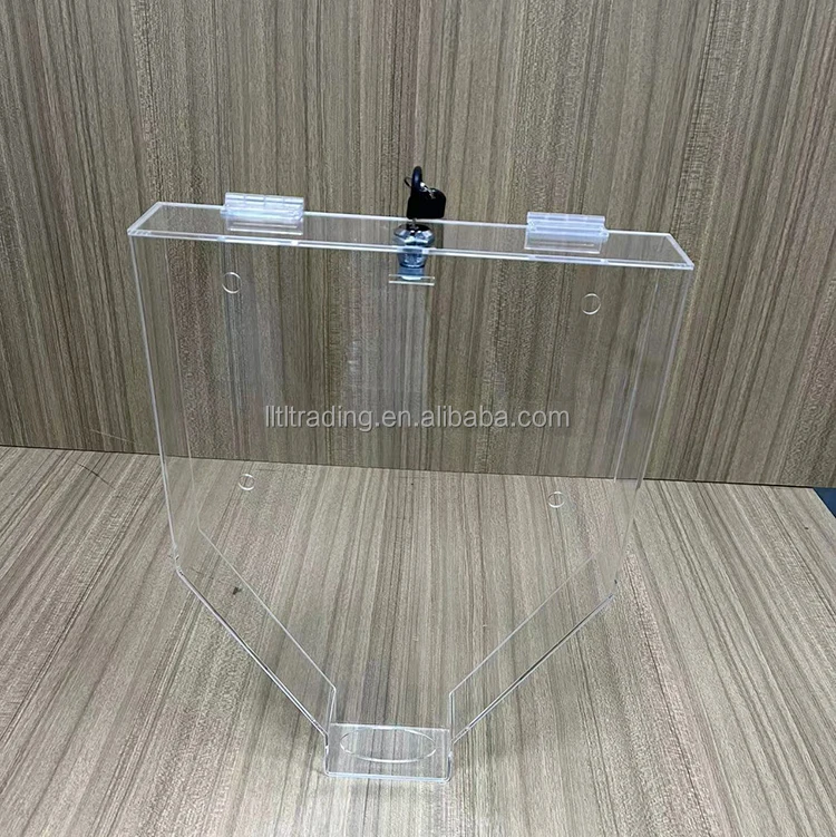 Transparent Perspex Condom Dispensee Box with Lock Key for Sale Special Funnel Shape Custom Wall Mounted clear Condom Dispenser