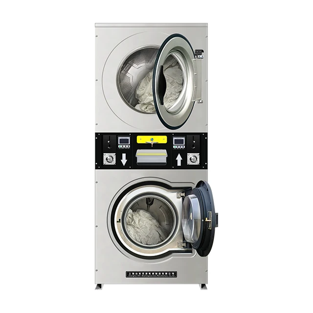 Multi Functional Double-layer Self-service Coin Operated Washing Machine, Integrated Upper and Lower Washing and Drying Machine