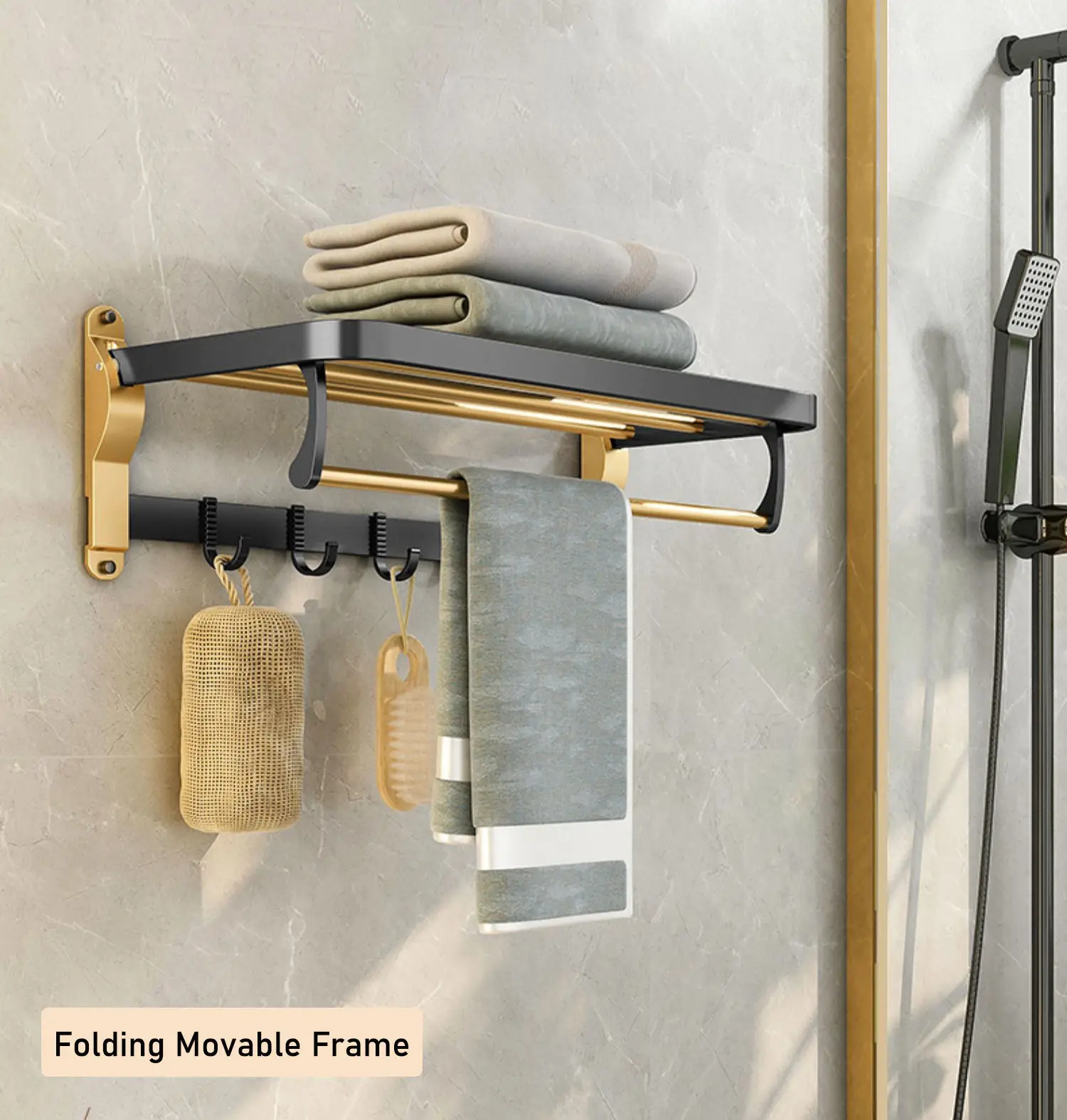 Newrgy Luxury Bathroom Shelf Hardware Shower Caddy Accessories Set 6 Pcs Shelf Accessories