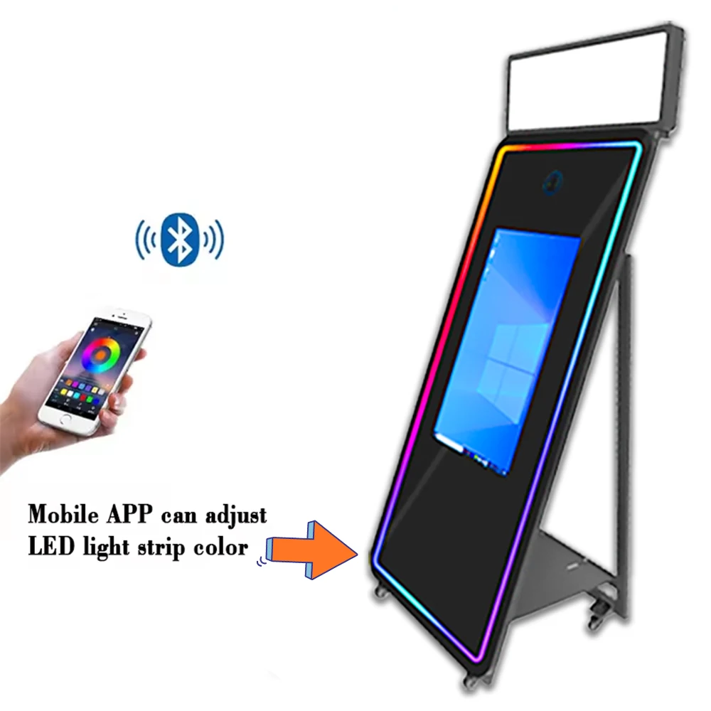 Smart 70 Inch Screen Magic Mirror Photo Booth with Camera and Printer Digital Interactive Mirror Photobooth