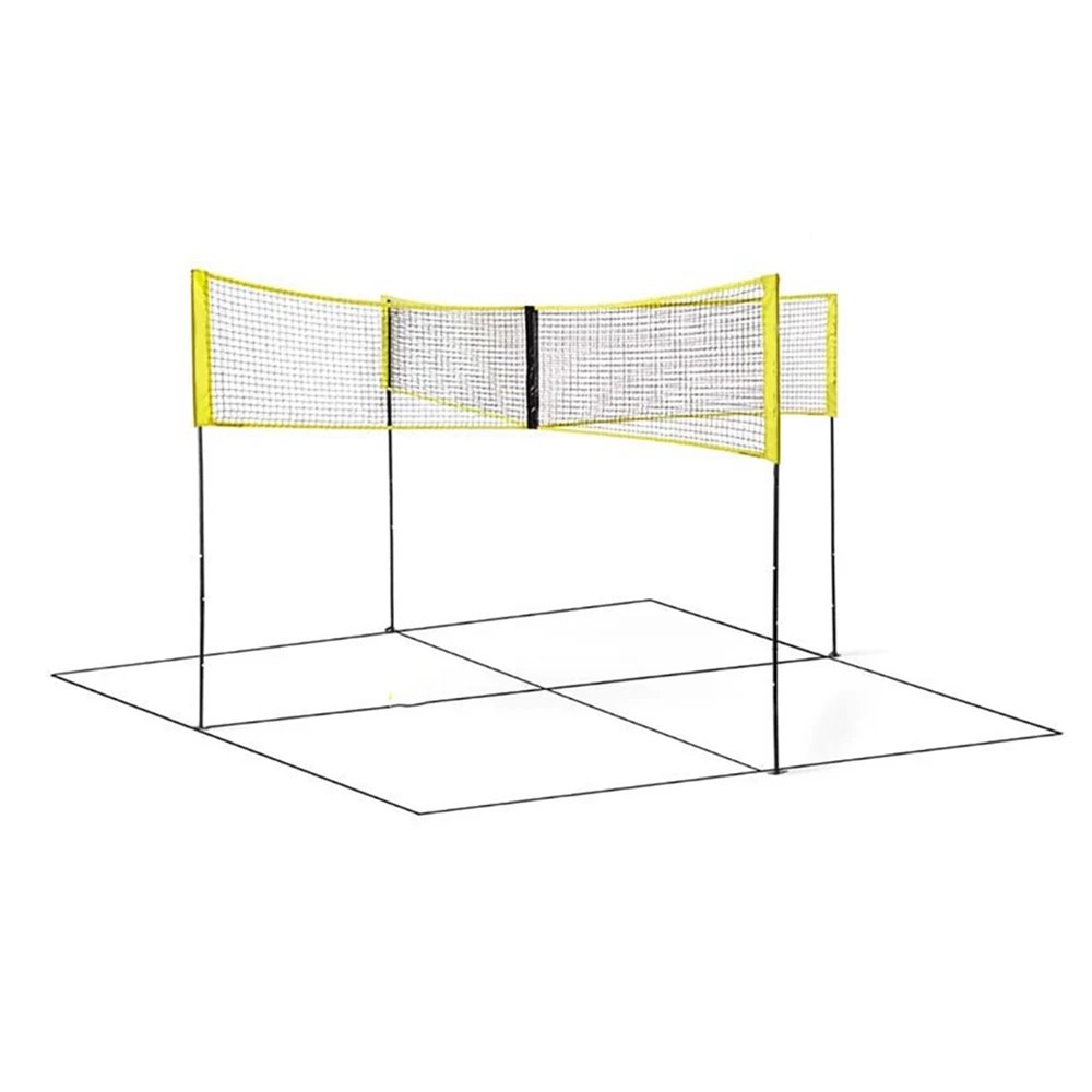 Sports Four-sided Square Volleyball Net Training Net With Pole For Beach Outdors 