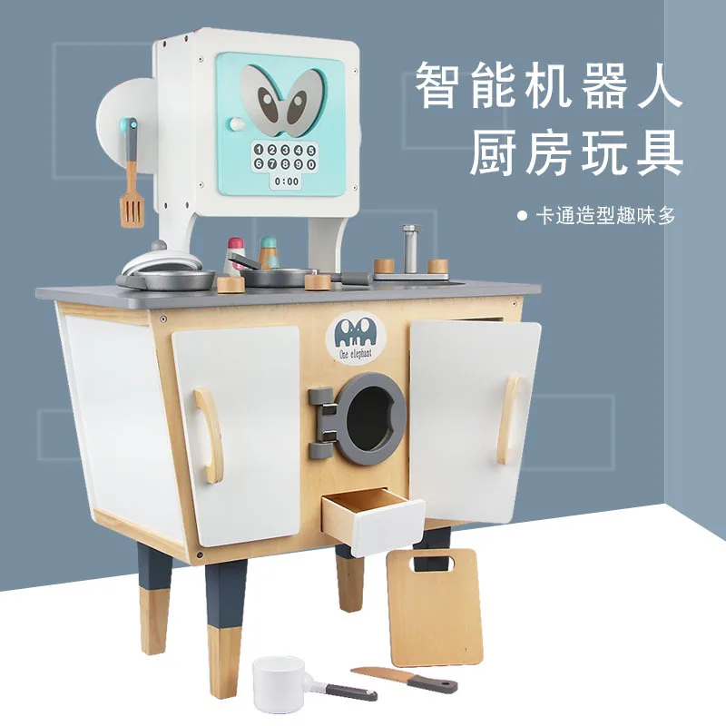 De Madera inteligente Robot de juguete de bebé de jardín de cocina
