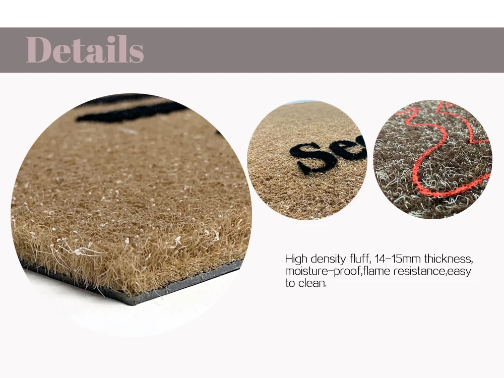 Dongwo Antislip Carpet 100polyester Fiber Artificial Coir Doormats Coir Entrance Mats