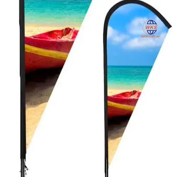 Diverse Designed Flying Beach Flag Banner Stand Pole with Base Holder for Outdoor Advertising