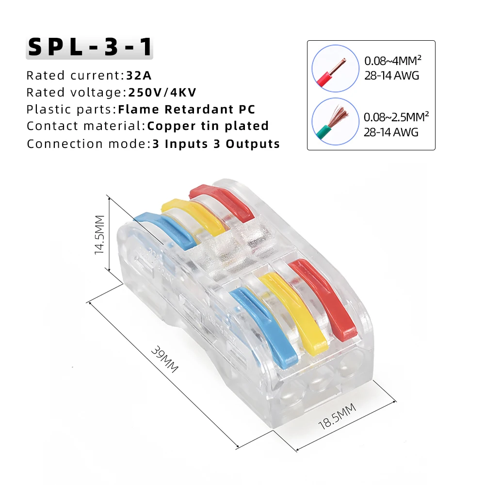 kejian direct factory wire in connectors CMK 412 wire push connector Wire terminal pin connector