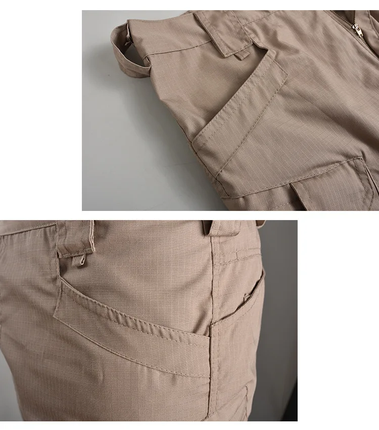 Summer Camouflage Plus Size 6 Pocket Waterproof Quick-Drying Half Pants Outdoor Training Tactical Cargo Shorts For Men845_voghion.com