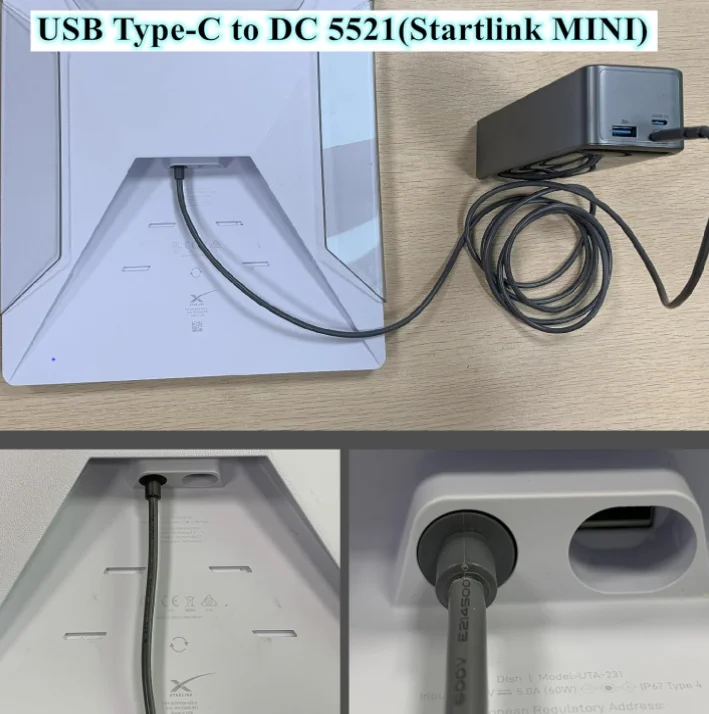 Cavo Di Alimentazione Starlink Mini Da DC A DC – 2 Metri, Con Adattatore USB-C, Impermeabile IP67, Per Antenna Mini - 2