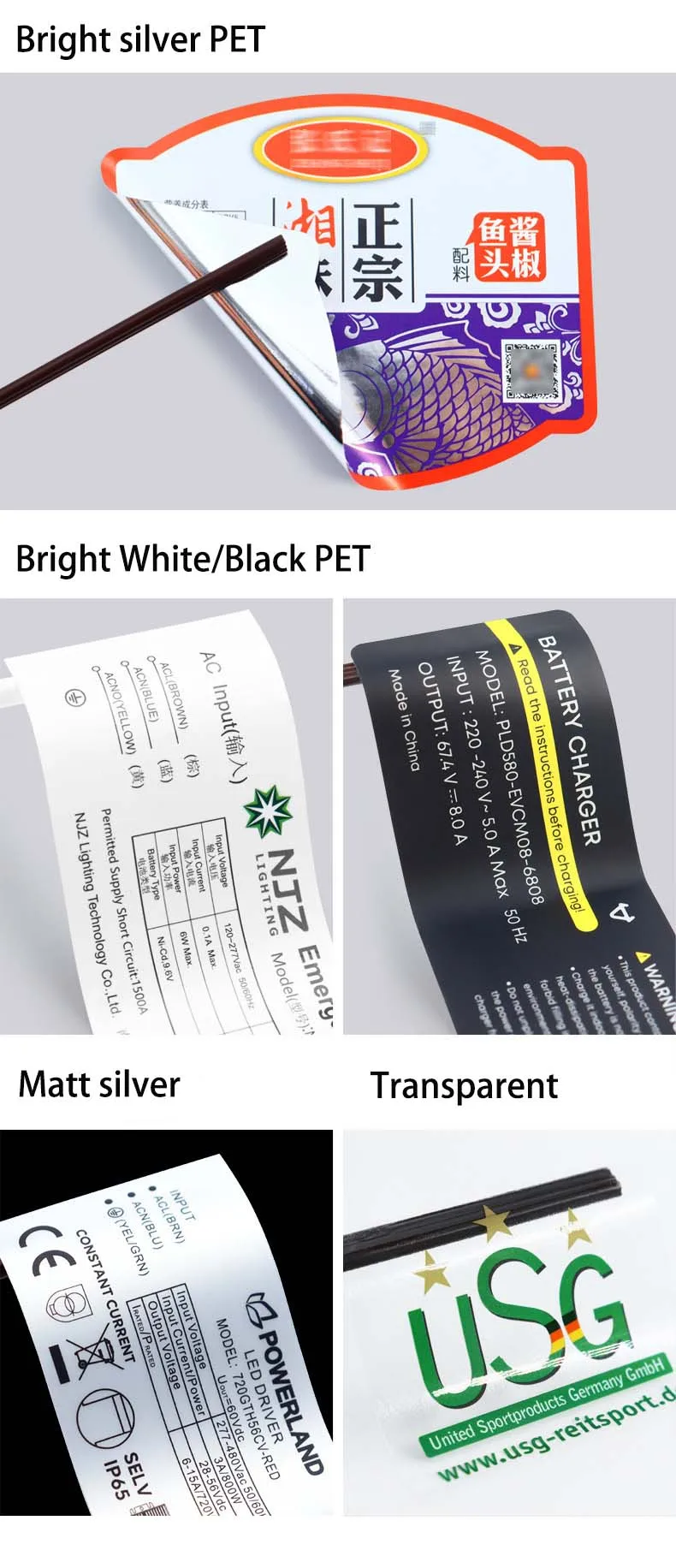 Self-Adhesive 70x50 60x40 50x30 Direct Thermal Labels Waterproof Barcode Food Shipping Sticker For Zebra Printer