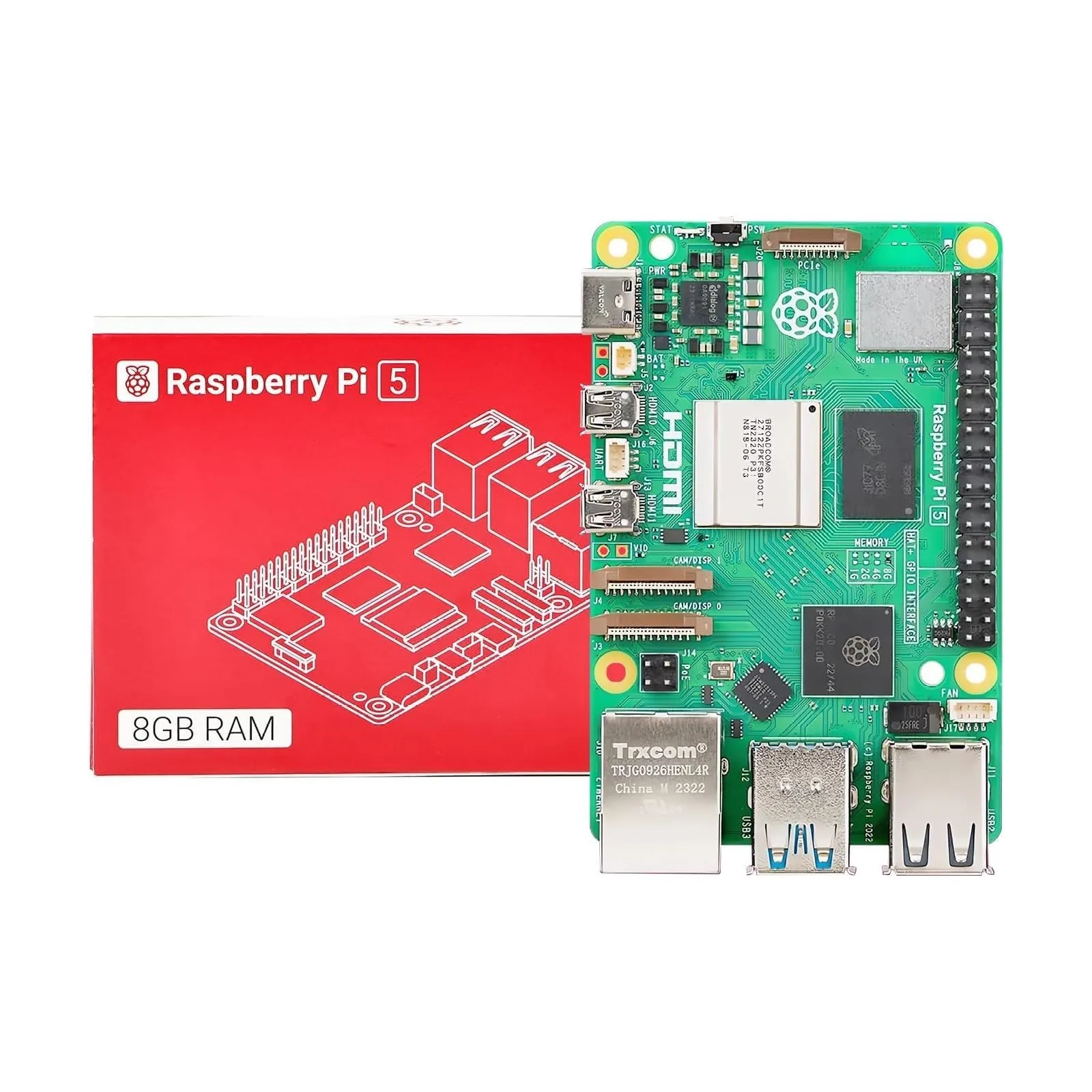 Raspberry Pi 5 8 GB RAM Broadcom BCM2712 Cortex-A76 2.4GHz 