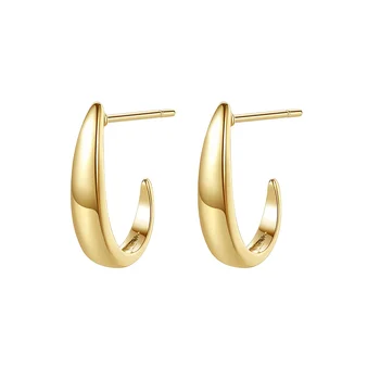 CZCITY 925 Sterling Silver Women Hoop Earrings 14K Gold Jewelry Wholesale