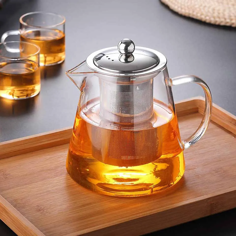 Heat Resistant Borosilicate Glass Teapot With Tea Infuser Filter Tea Kettle  Oolong Teapot