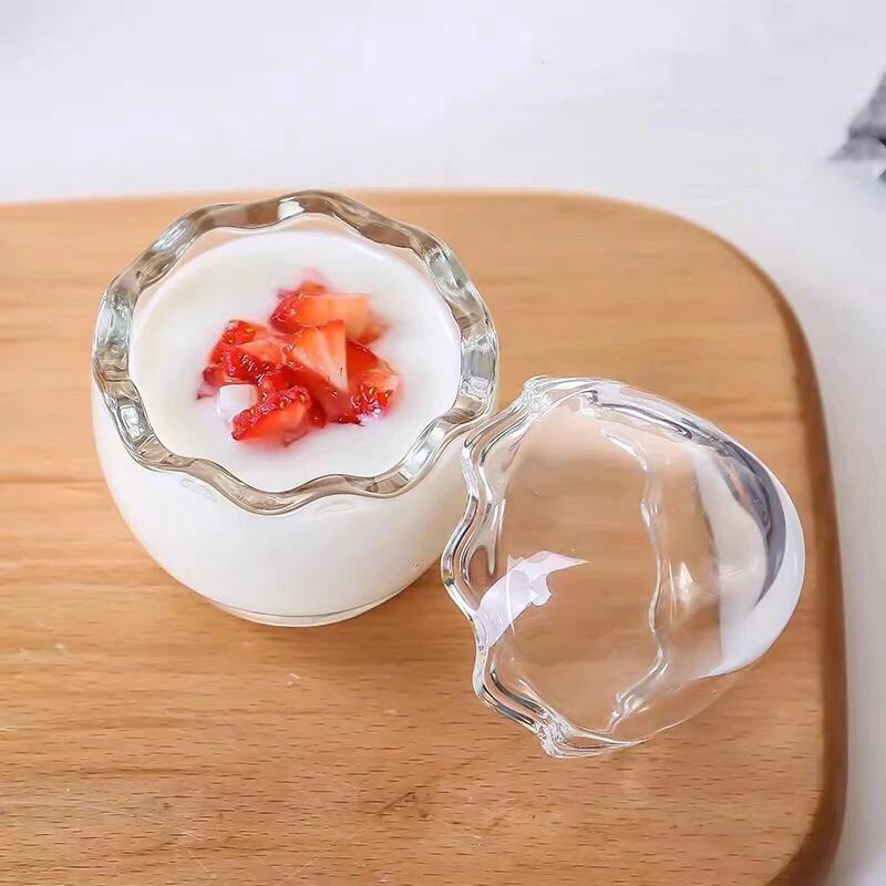 60毫升80毫升蛋形布丁罐酸奶玻璃杯玻璃杯杯子甜点玻璃容器 - buy