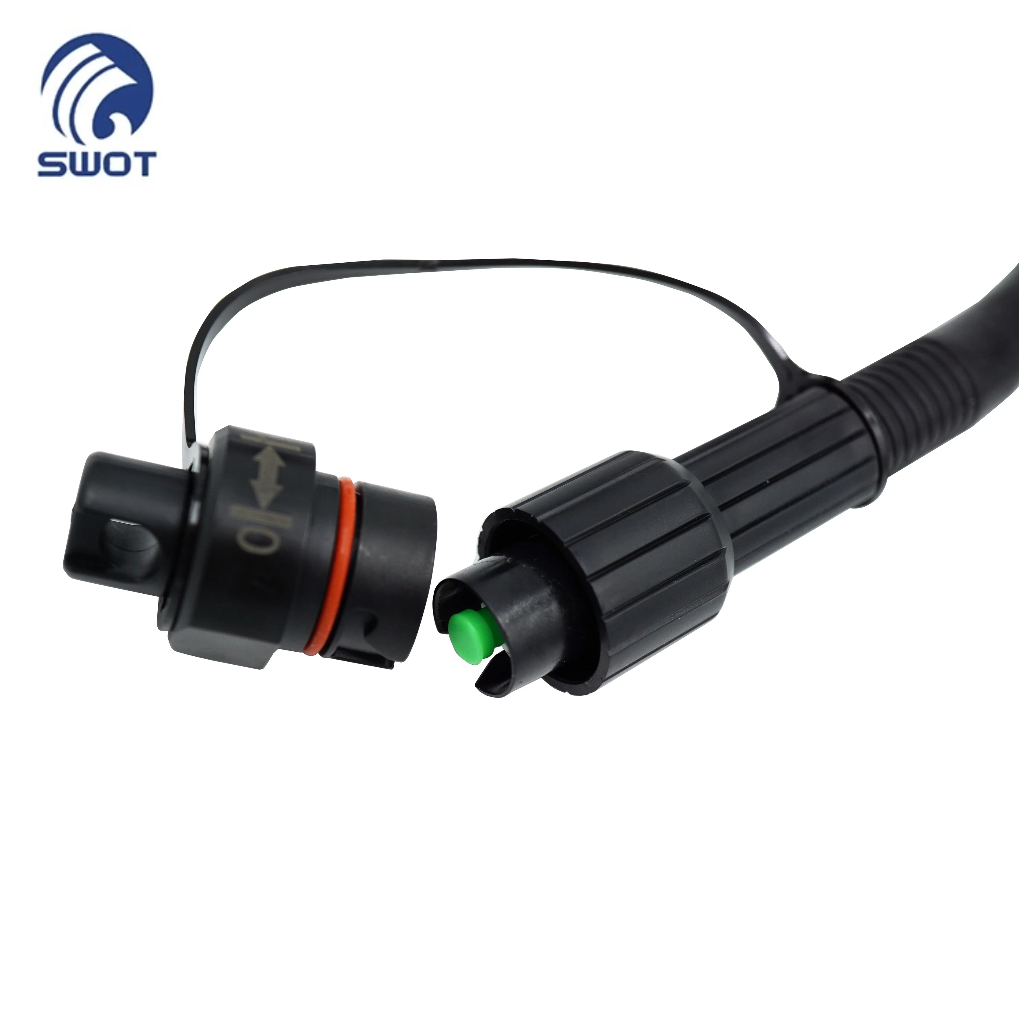 IP68 Waterproof Jumper Preconnectorized Round Fiber Optic Drop Cable 5.0MM With Hauwei SC APC Connector