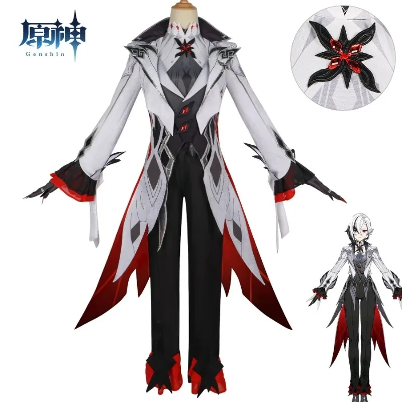 Genshin Impact Arlecchino The Knave Cosplay Costume Full Set Wig ...