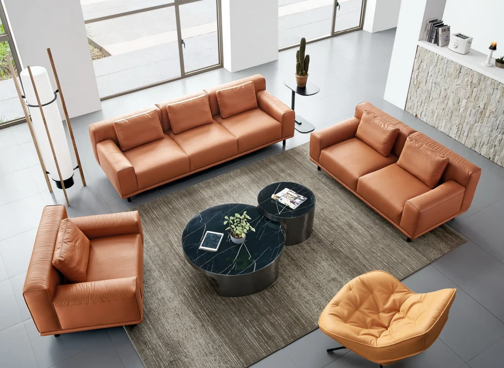 Wooden Leather Office Sofa supplier