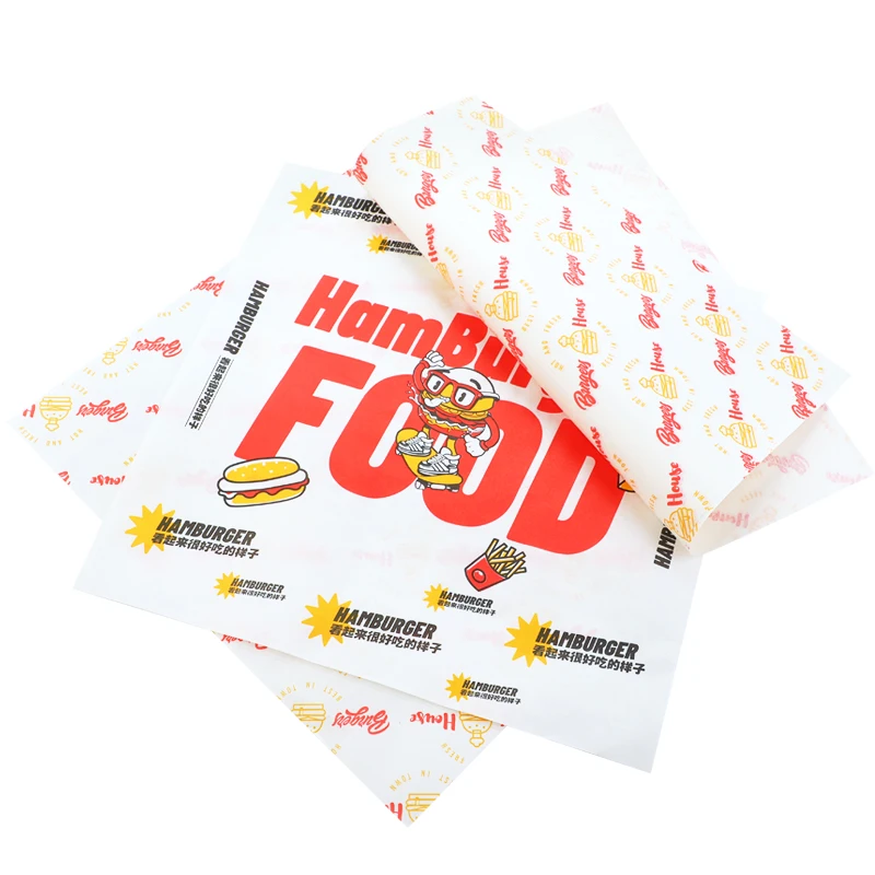 Sacs à Hamburgers En Papier - 100 Feuilles 15x15 Cm - Oléofuge, Style Journal Rétro