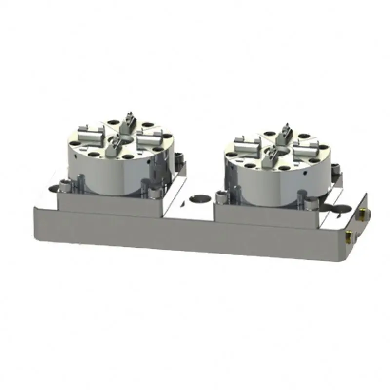 TEBAK Precision Dual Station air Chuck Pneumatic Stainless Steel Erowa Pneumatic Chuck with Base Plate for Cnc Edm Machining