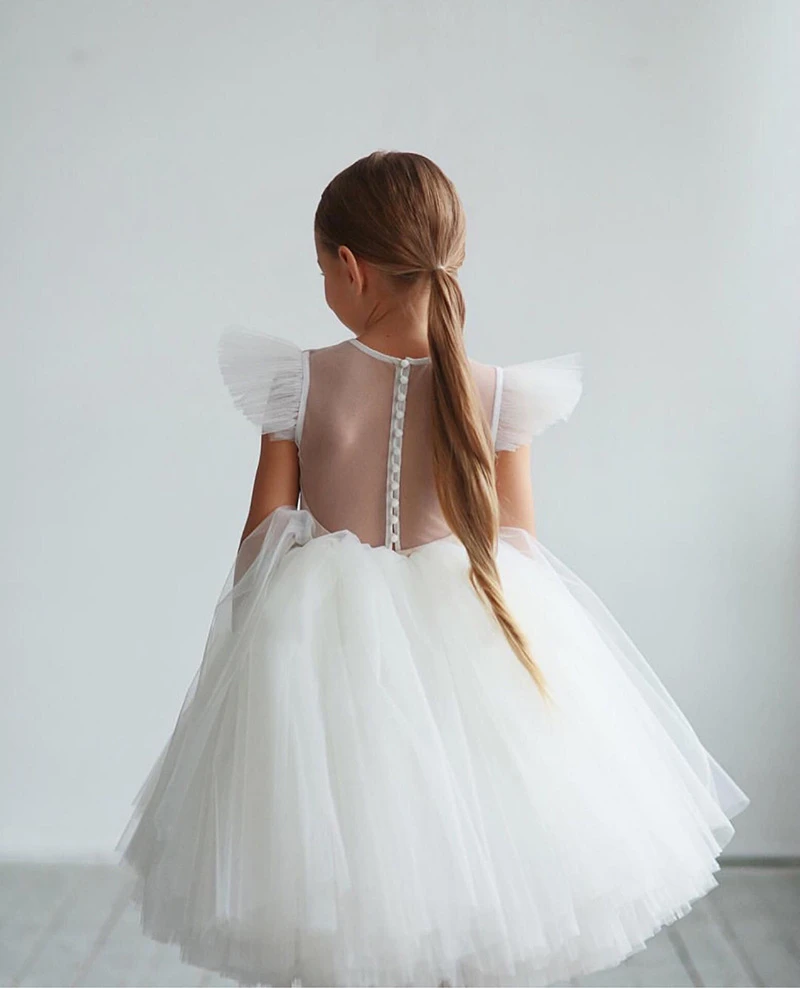 Kids Frock Teen White Dress Children Party Dress Wholesale Kids Wedding  Gown White Frocks Princess Kids White Dresses for Girls