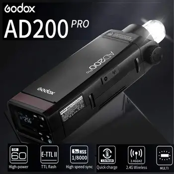 GODOX Ad200pro 200ws 2.4g 1/8000 Hss 500 Full Power Camera Strobe Flash Light With 2900mah Battery Pocket Flash Strobe for Godox product image