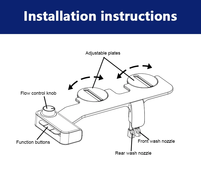 Wholesale Rinse Bide Shattaf Manufacturer Ultra-slim Toilet Bidet Sprayer Smart Dual Nozzle Bidet Attachment For Toilet supplier