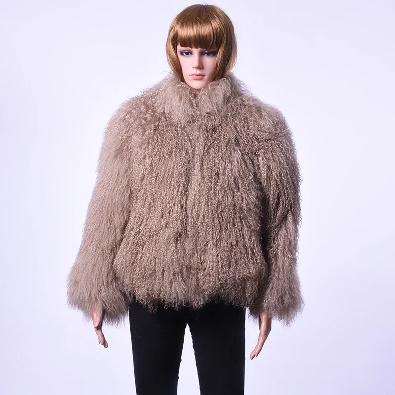 MWFur Woman Fur Coats Woman Winter Warm Fur Clothing For Ladies Fashion Mongolia Sheep Fur Coat Casual Collar