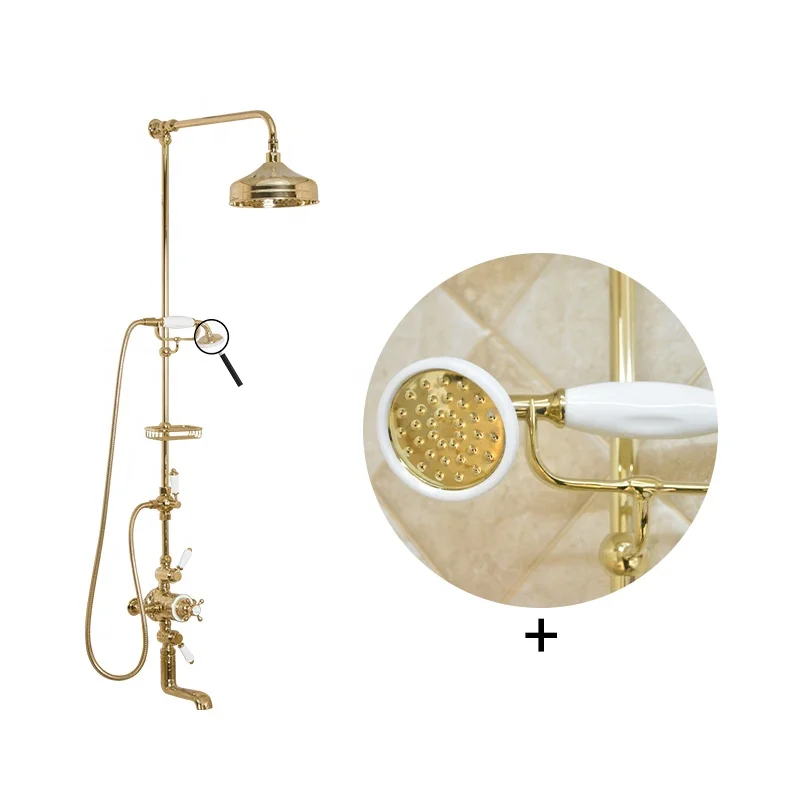 Traditional Brass Triple Function Exposed Thermostatic Shower System supplier