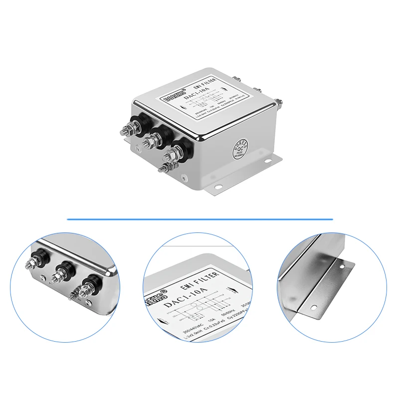 Three Phase Inverter Input EMI EMC Filter 380VAC 10A-200A | CE RoHS Certified Power Line Noise Suppression Model