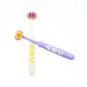 Escovas De Dente Trending Product New Style 3 Sided Toothbrush for Kids Popular Comprehensive Cleaning Supermarket Brash