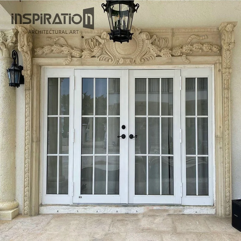 15 Years Architectural Glass Reinforced Concrete (GRC) Manufacturer Customized Produce Stone Window Frame and  GRC Door Design