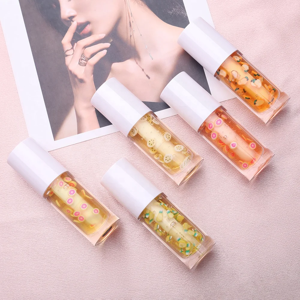 Customization Makeup Vendor Custom Logo Lip Care Vegan Moisturize Lip Gloss Nourishing Fruit Lip Oil
