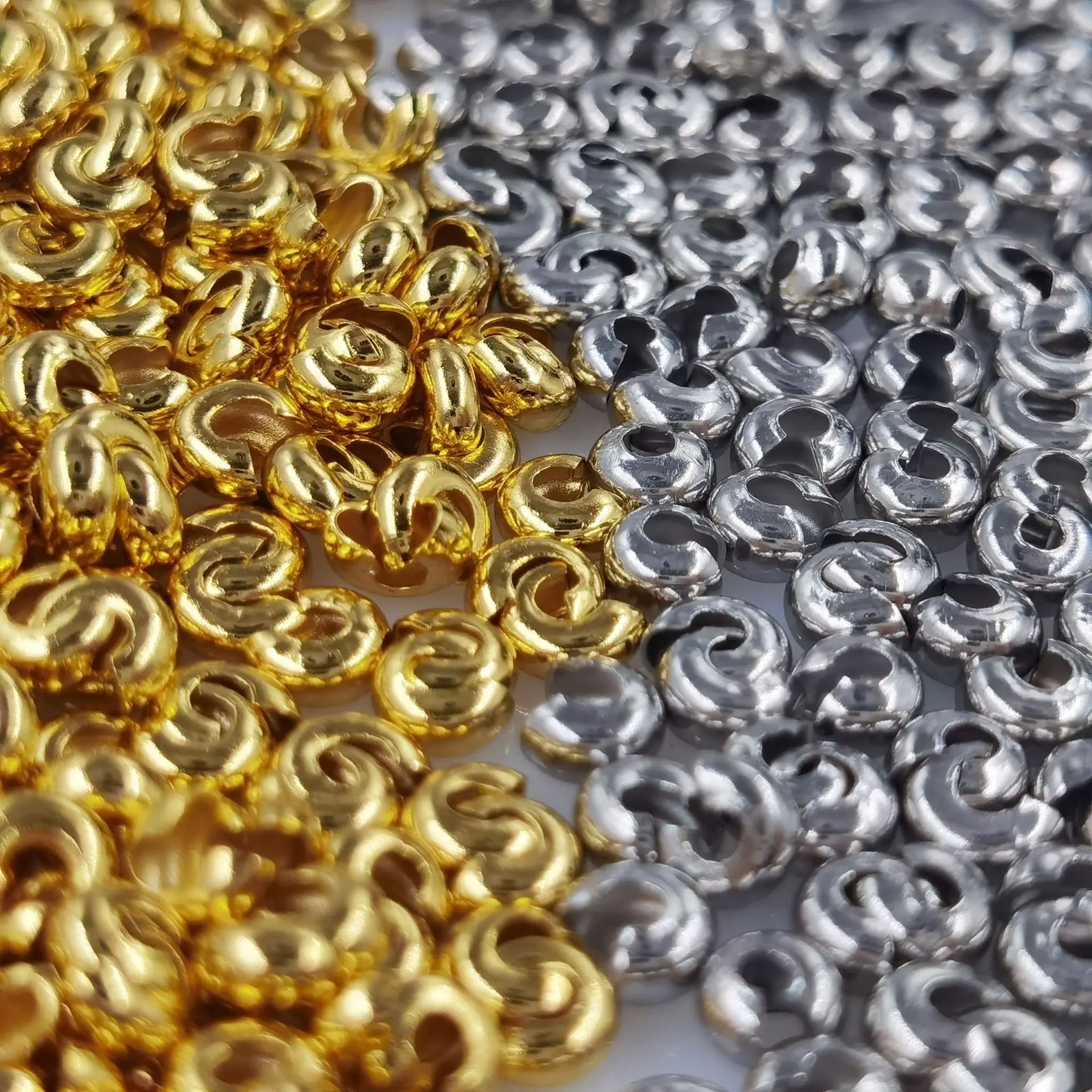 Stainless Steel Crimp Bead Covers Half Round Crimp Cover Clamp Tips Knot Cover Findings For Diy