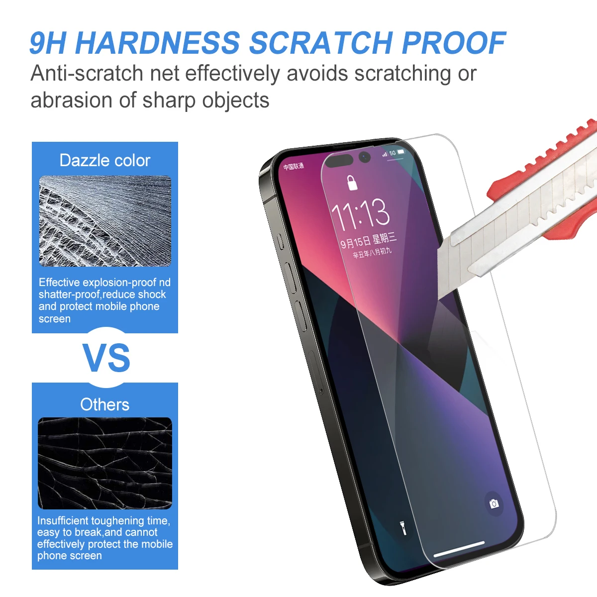 Free Sample Full Coverage 3-pack Screen Protector For Iphone 14 13 12 ...