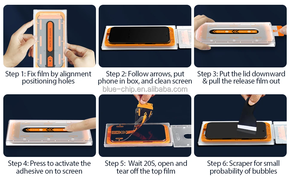 2 Pack Magic Box 9h Tempered Glass For Iphone 14 13 11 Pro Max Easy