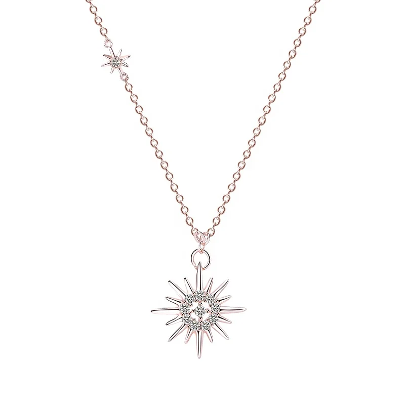 S925 Sterling Silver Diamond Sun 