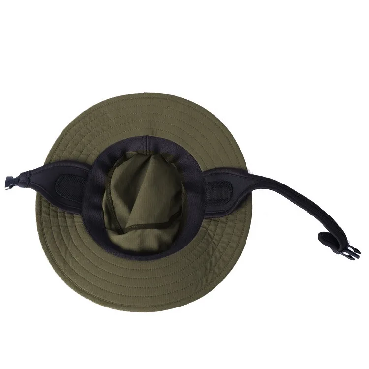 Summer Surf Sunscreen Quick-drying Male Female Army Green Bucket Hat  Fashion Windproof UV Outdoor Fishing Custom Surf Hat