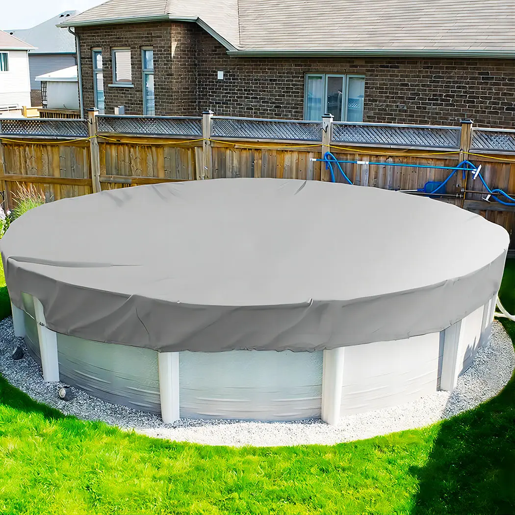Durable Tarpaulin Winter Swimming Pool Cover Strong PE & PVC with Steel Rope Protective Cover for Ground Pools in Winter Covers