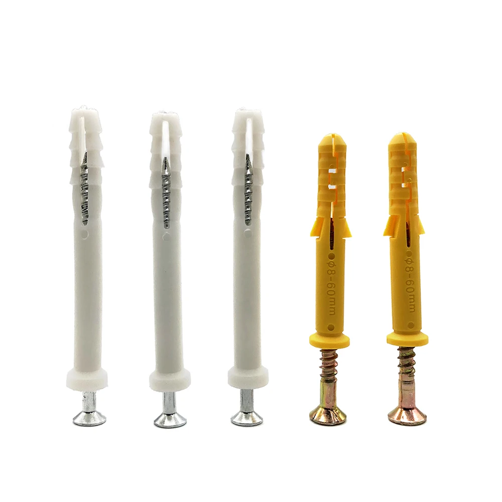 China Factory Price Flat Head Expansion Fixing Screw M8*80MM Steel Self Tapping Screws Plastic Wall Plug